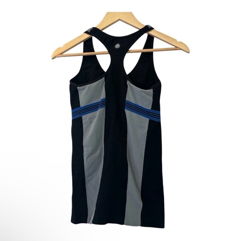 Athleta Women's Small Gray Black Racerback Sporty Fitted Athleisure Athletic Top - Picture 2 of 6